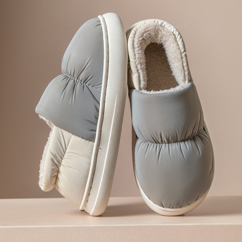  Comwarm Winter Plush Lining Women's Slippers Leisure EVA Bottom Slides Comfort Warm Furry Shoes Slip On Light Women's Home Shoes 