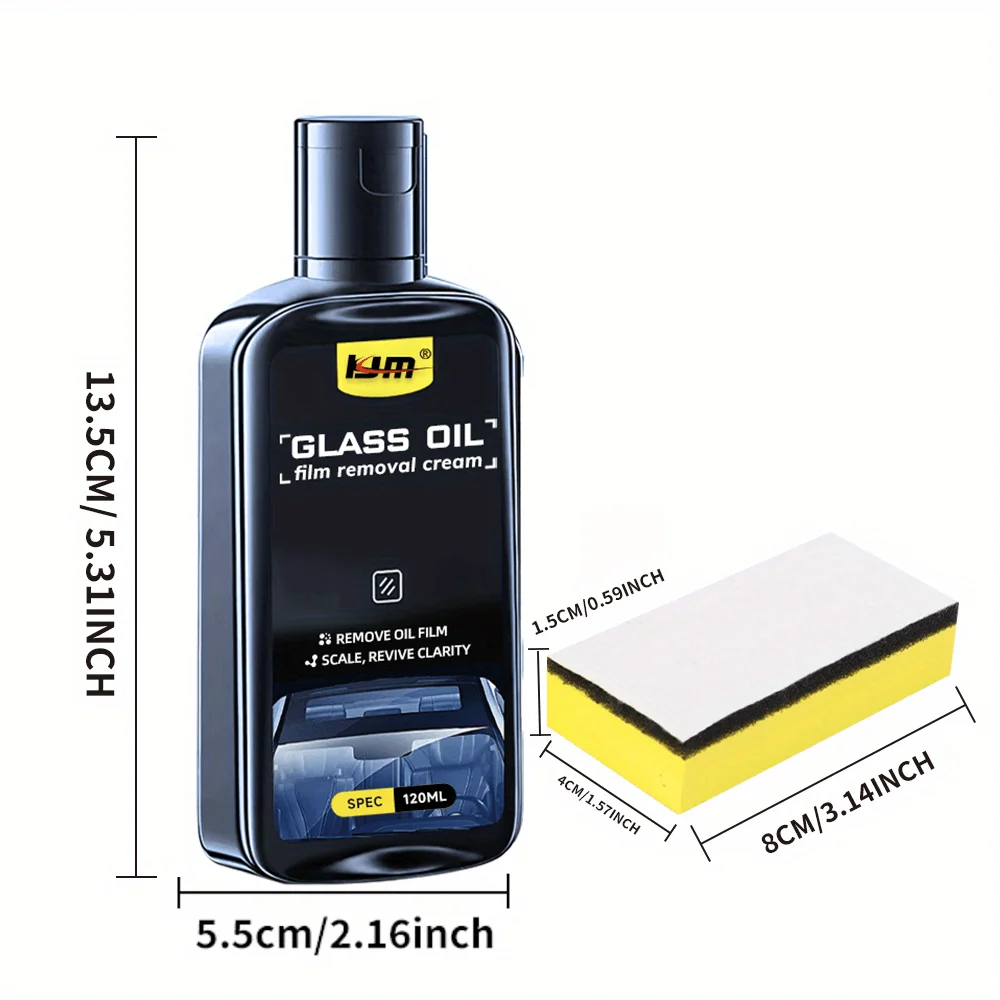 Car Glass Oil Removal Kit - Remove Water Stains, Oil Film, Suitable for Automotive and Household Glass