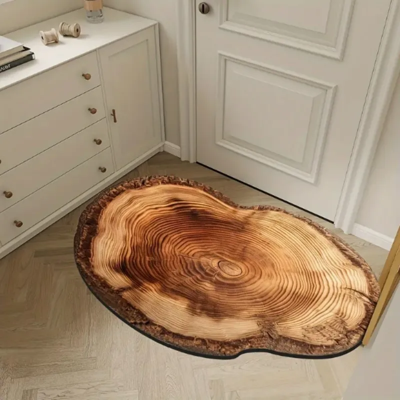 VIKAMA – paillasson annulaire en Grain de bois, confortable, anti-bruit, pour couloir d'entrée, salle de bain, décoration de maison