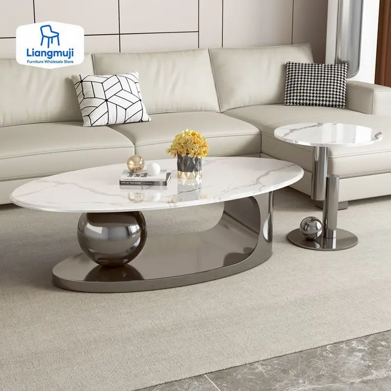 

Italian Aesthetic Coffee Table Gold Oval Nordic Designer Luxury Coffee Table Modern Wood Unique Muebles De Sala Home Furniture
