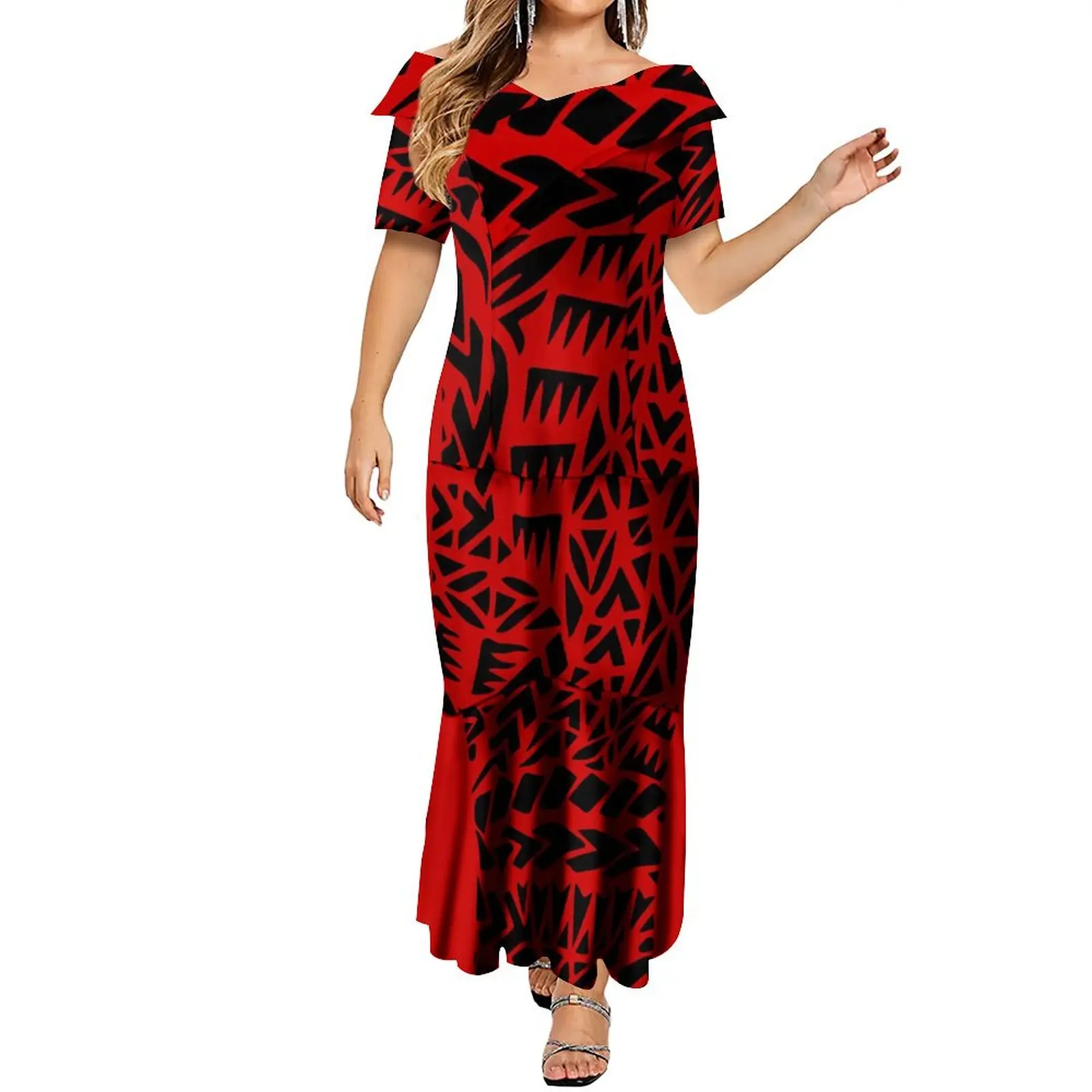 Robe en queue de poisson sans bretelles pour femmes et hommes, t-shirts College en tissu doux, tenue sexy, couple de la tribu Samoan, tenue hawaïenne