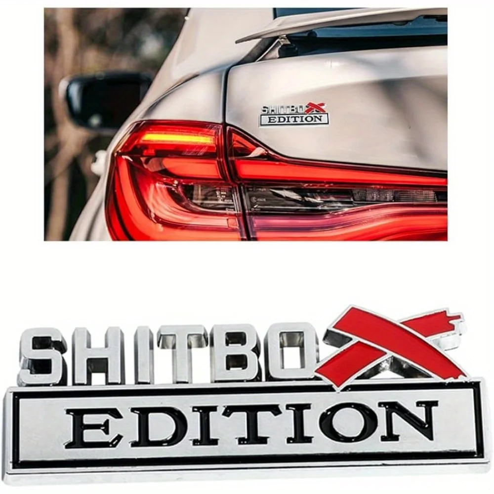 Shitbox Edition Emblems Badge Sticker Decal, 3D Metal Truck Fender Decal For F-150 F250 F350 For Chevy Silverado For Chevrolet