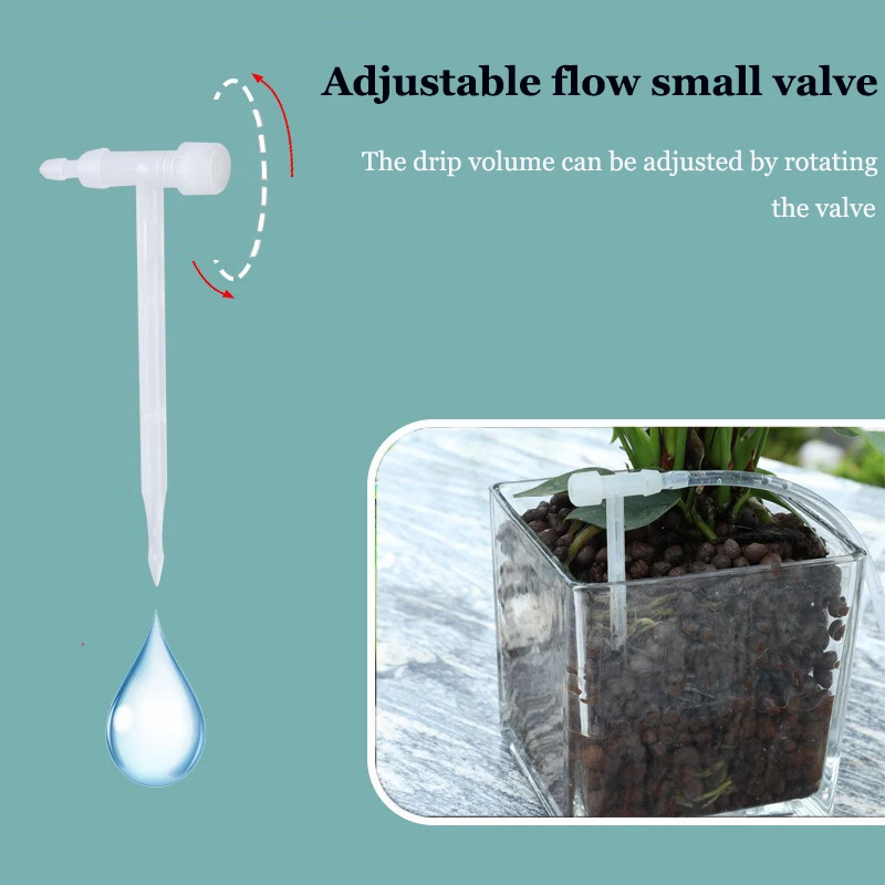 Solar Powered Double Pump Drip Irrigation Timer System, Adjustable Valve Intelligent Automatic Watering Device for Garden Plants