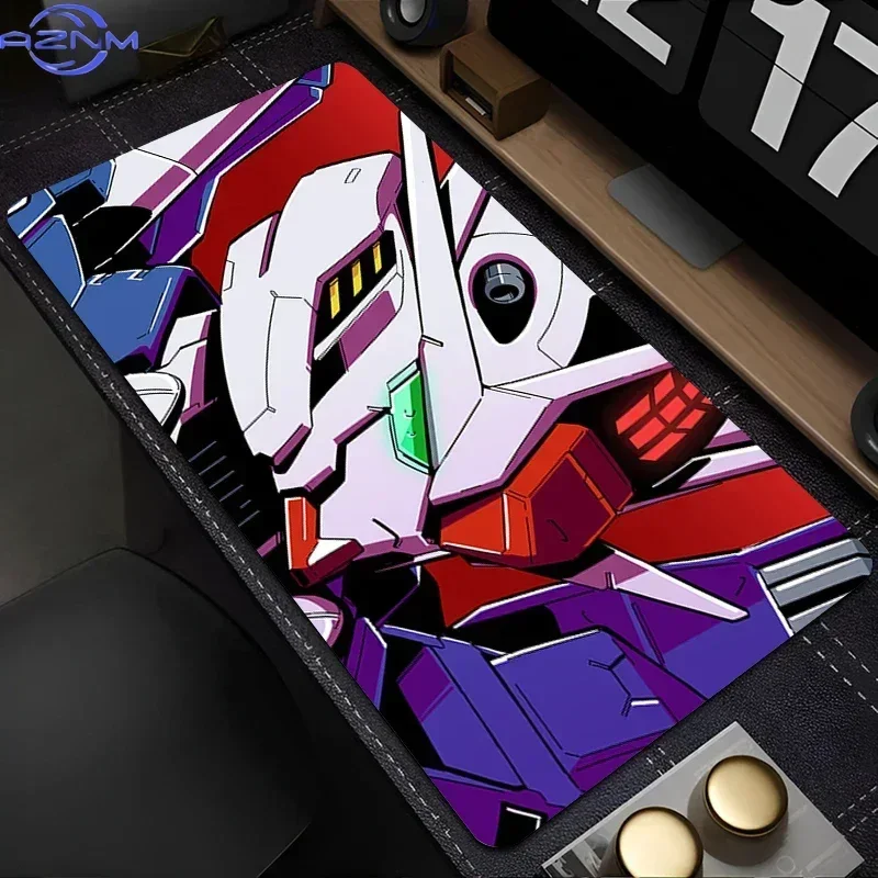 Anime Gundam Mecha Mouse Pad, Rubber Non Slip Gaming Desk Mat, Mountain Clouds Scenery Robot Art Mouse Pad for Desktop Gaming an