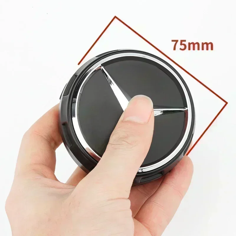 

For Mercedes Benz New75mm 4pcs Black Red Raised Car Styling Wheel Center Cap Hub Covers Badge Car Accessories AMG A0004000900