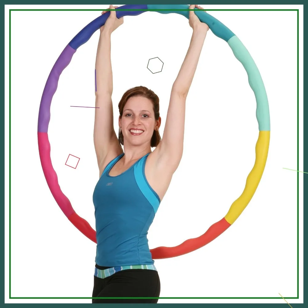 Gewichteter Hula Hoop 3,3 lb Großer Fitness-Reifen mit Rillen in Regenbogenfarben