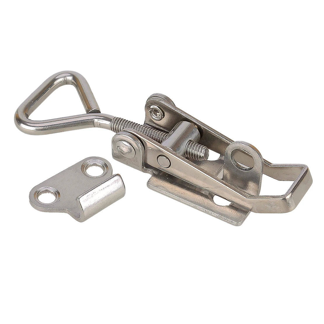 Middle Stainless Steel Marine Toggle Latch Buckle with Keyhole Fastener Clamp for Boat Yacht RV Deck and Cabin Hardware