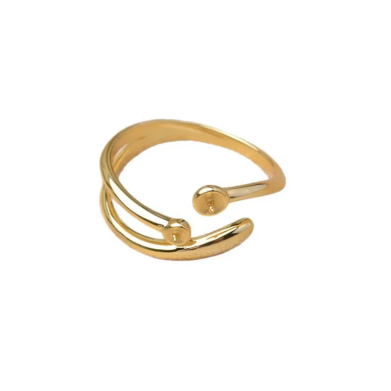 S925 Sterling Silver Adjustable Finger Ring Mountings Base Setting Findings Jewelry Mount Accessories for 2-6mm Pearls 3pcs/lot