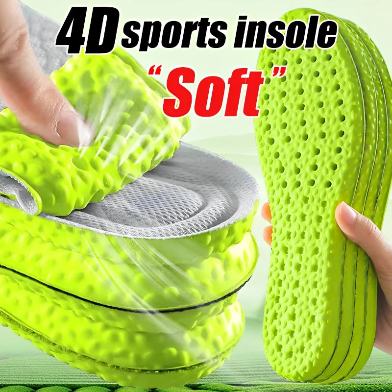 New Sports Insoles Wormwood Deodorant Breathable Insole Plantar Fasciitis Orthopedic Shoe Pads Men Women Cushioning Inserts Pad