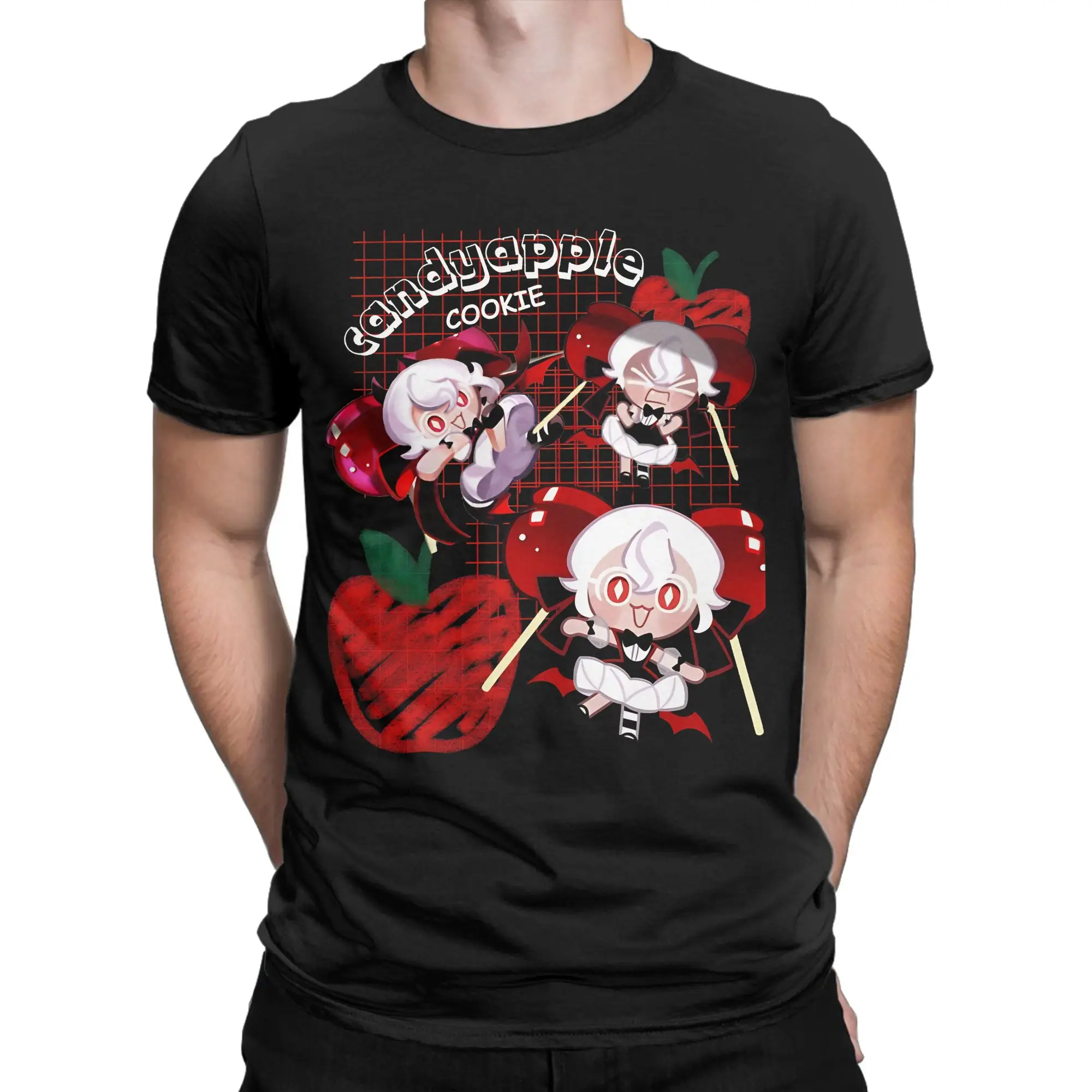 Candy apple cookie T-Shirt Summer  Classic T-Shirts Pure Cotton Trendy Cool Tshirt For Man Short Sleeve Printed Tops