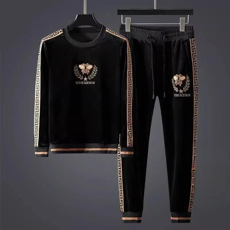 

Весенне-осенний высококачественный мужской повседневный свитер, легкий роскошный нишевый комплект из двух предметов