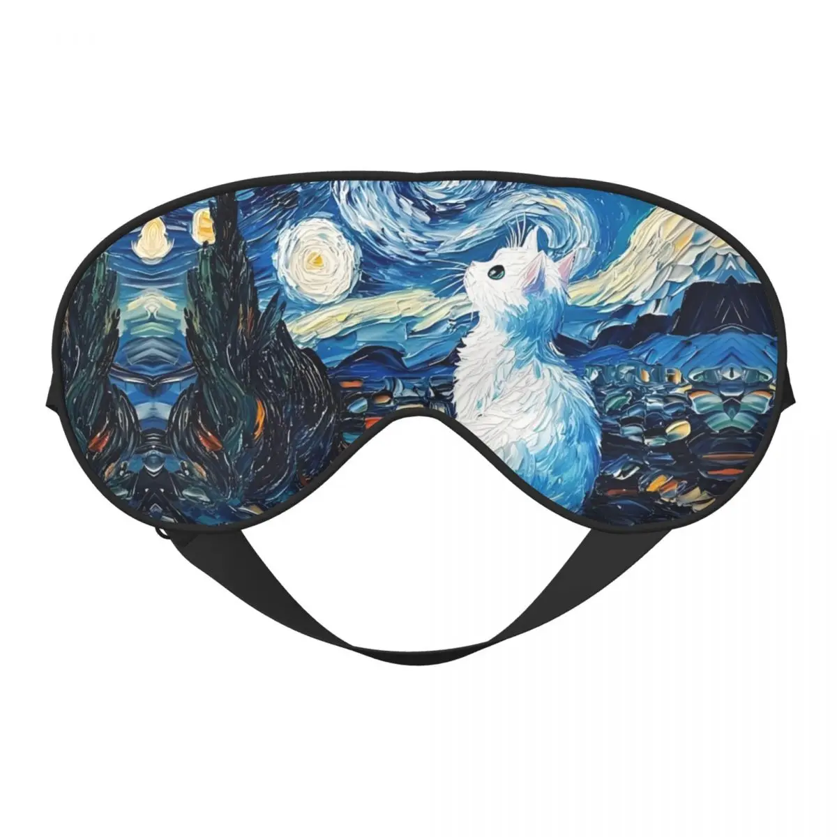 مخصص فنسنت فان جوخ ليلة مليئة بالنجوم لينة السفر قناع عين مزدوجة الجانب الغمامة قابل للتعديل النفط اللوحة كتلة خارج ضوء إيباتش