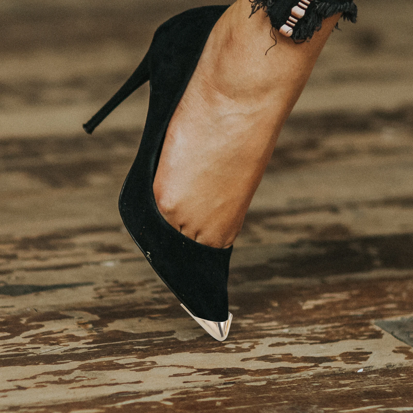 

3 Pairs Metal Shoe Toe Protectors Circle Shape Caps Pointed Covers Gold Silver Gun Color 25mm Durable High Heels Shoe Repairheel