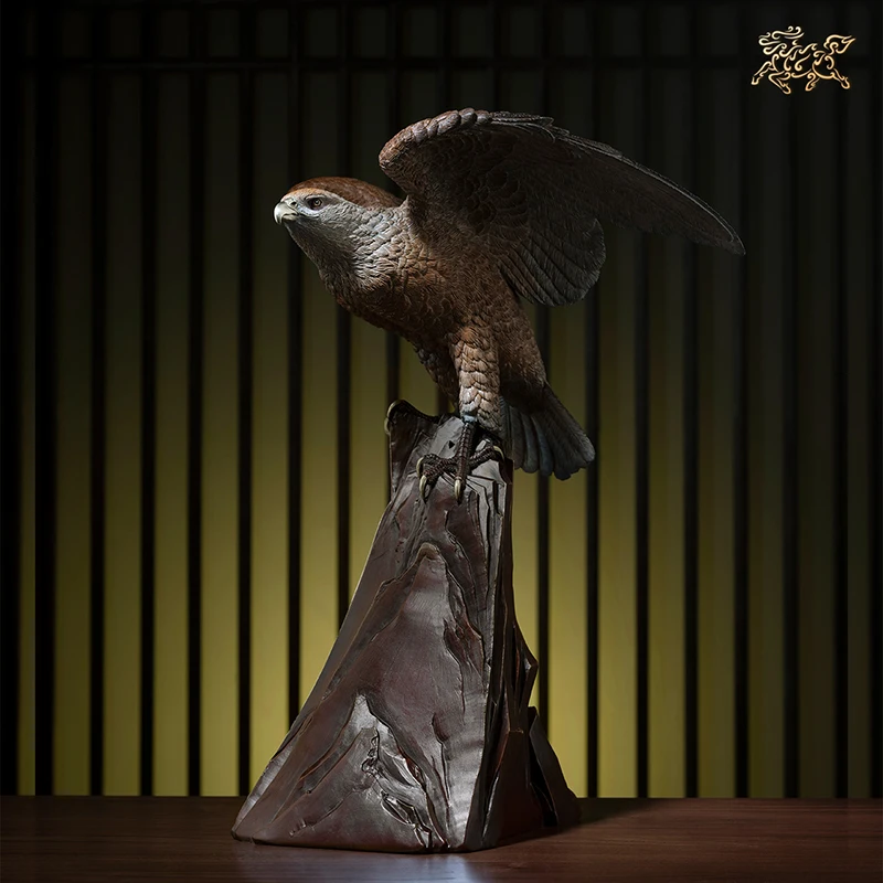 TOP high grade American Eagle Bronze carving art Home Company BAR Arabian Eagle bring GOOD LUCK thriving business brass mascot