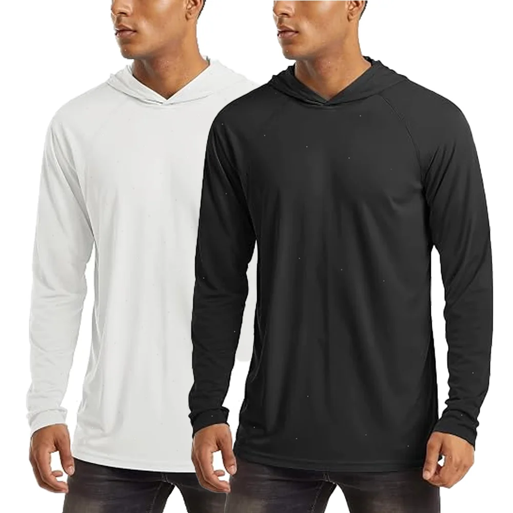 Camisolas de manga comprida para homem, camisas com proteção solar, camisetas de secagem rápida, roupa de desporto para musculação, fitness e treino e