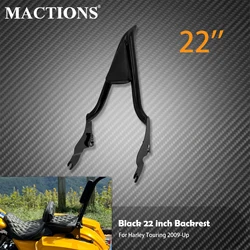 Motorcycle 22'' Sissy Bar Backrest Detachable Passenger Back Rest Rear Pad For Harley Touring Road King Electra Street Glide CVO