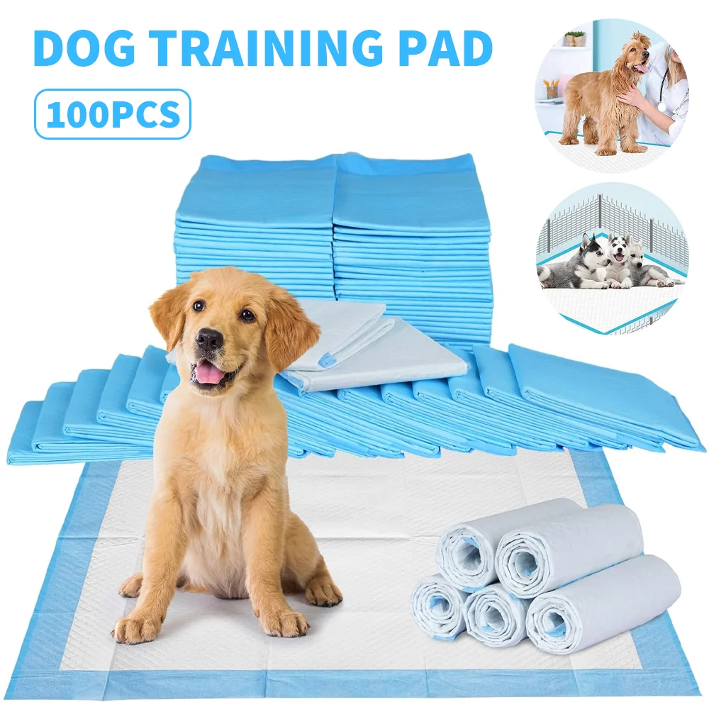 100 coussinets absorbants super absorbants pour animaux de compagnie, couches d'apprentissage jetables pour chiens, tapis absorbants pour chats, couches pour chiens, fournitures désodorisantes pour animaux de compagnie