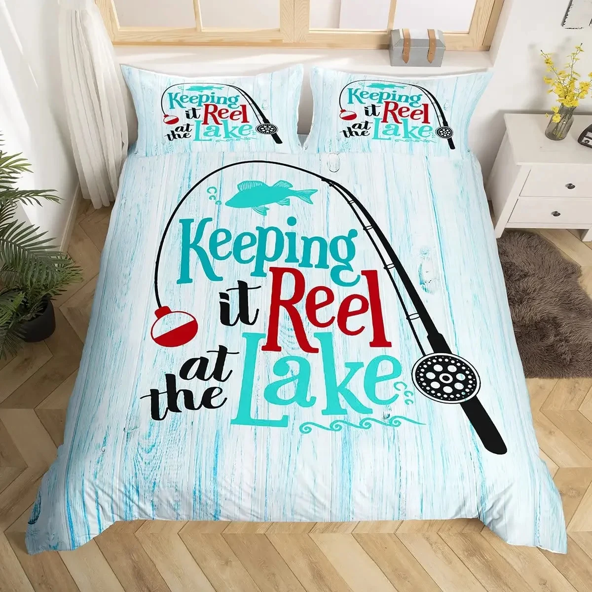 

Рыболовный охотничий пододеяльник, комплект постельного белья Queen Lake House, пододеяльник с веслом для рыбалки, комплект постельного белья для мальчиков и девочек, декор фермерского дома