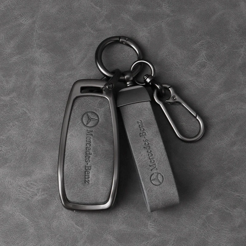 Leather Car Key Case Cover For Mercedes Benz E C S GLC Class E200 E400 E63 W213 S550 S560 C260 A200 Key Case Shell Fob Protector