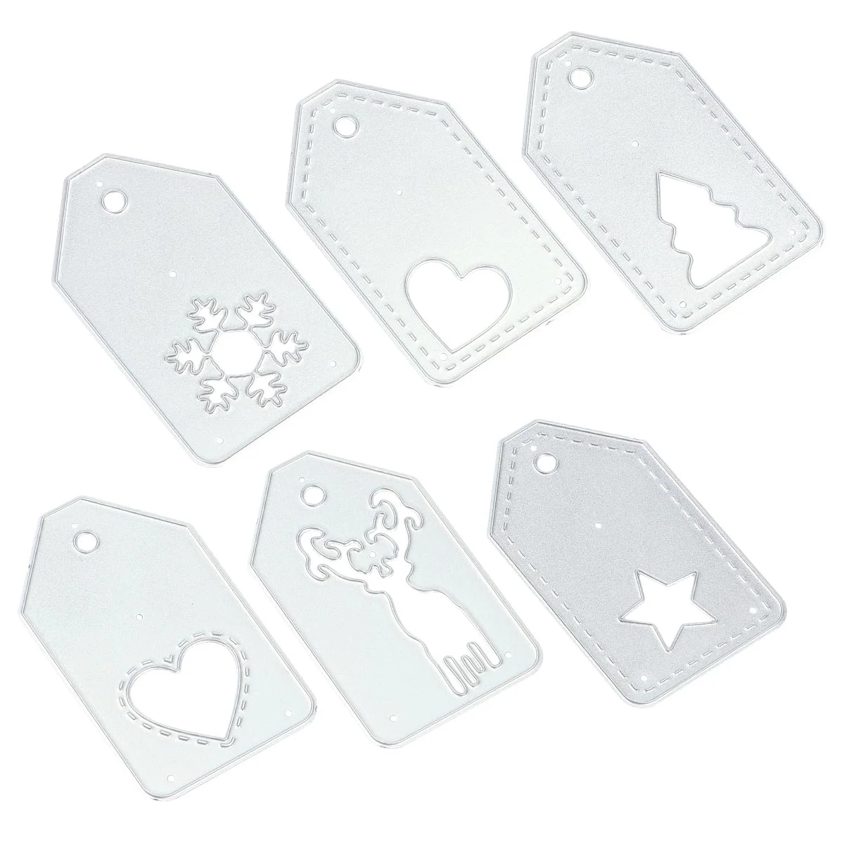 

6 PCS/Set Christmas Tag Die Cuts Cutting Dies Embossed Embossing Crafts Metal Carbon Steel DIY Child