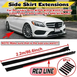 New W205 Side Skirts Extension Apron Splitters Winglet Wings For Mercedes For Benz W205 W204 W203 W212 W213 W117 W176 Body Kit