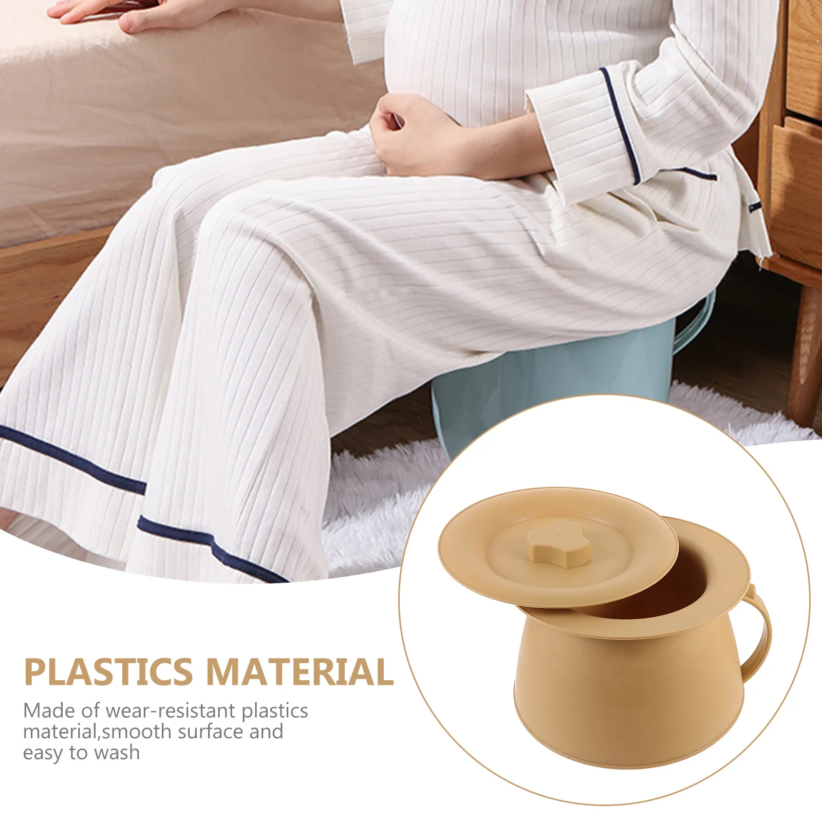 وعاء غرفة بلاستيكي سميك، مبولة محمولة بجانب السرير، دلو للبول، سهل التنظيف لوعاء غرفة المسنين