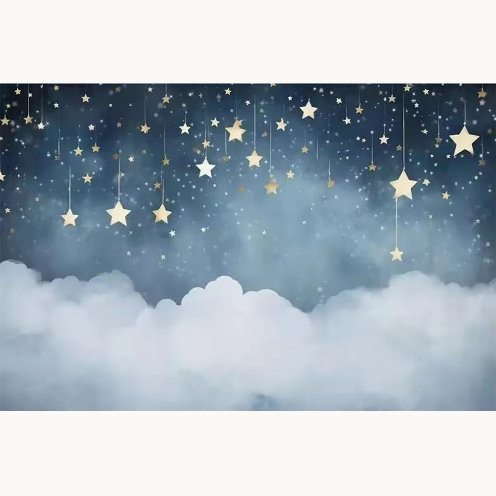 Photography Background Glitter Stars Moon Curtain Child Birthday Party Cake Smach Portrait Decor Backdrop Photo Studio view 3
