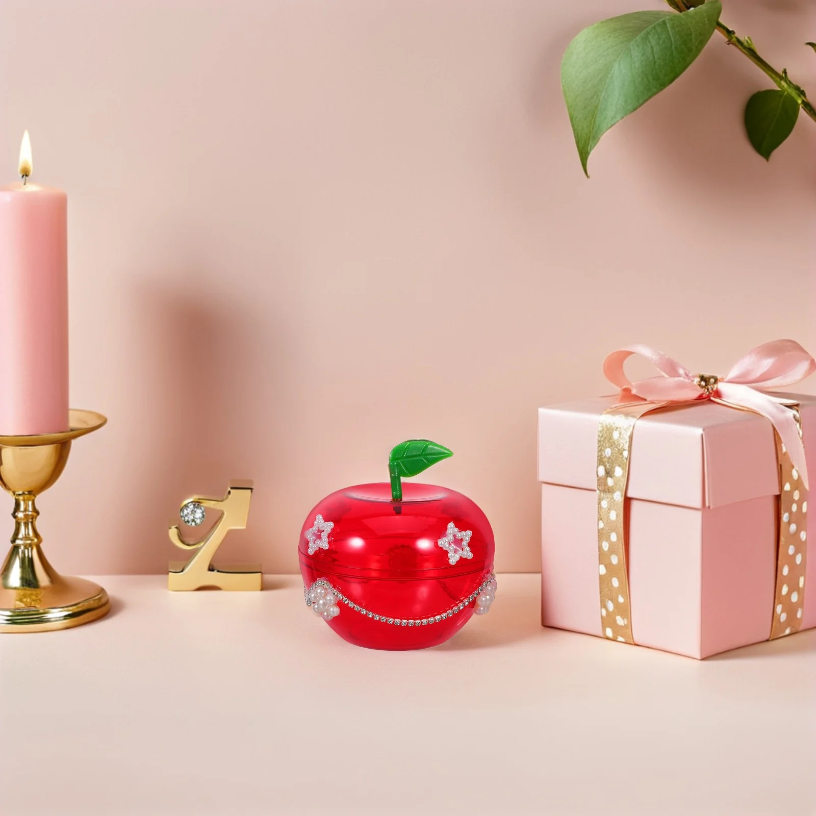 

5Pcs Red Apple Jewelry Storage Box Shaped Candy Container Gift Box for Wedding Birthday Holiday Party Candy Holder