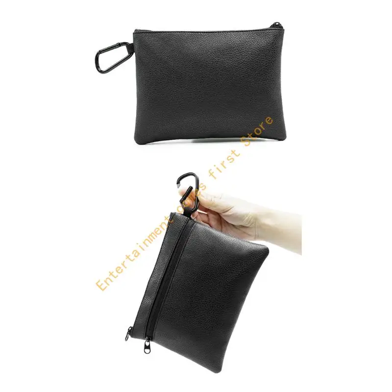 Waist Golf Accessory Bag with Side Clip and Two Zippered Storage Areas for Organized Golf Balls, Tees, Divot Tools, and Ball