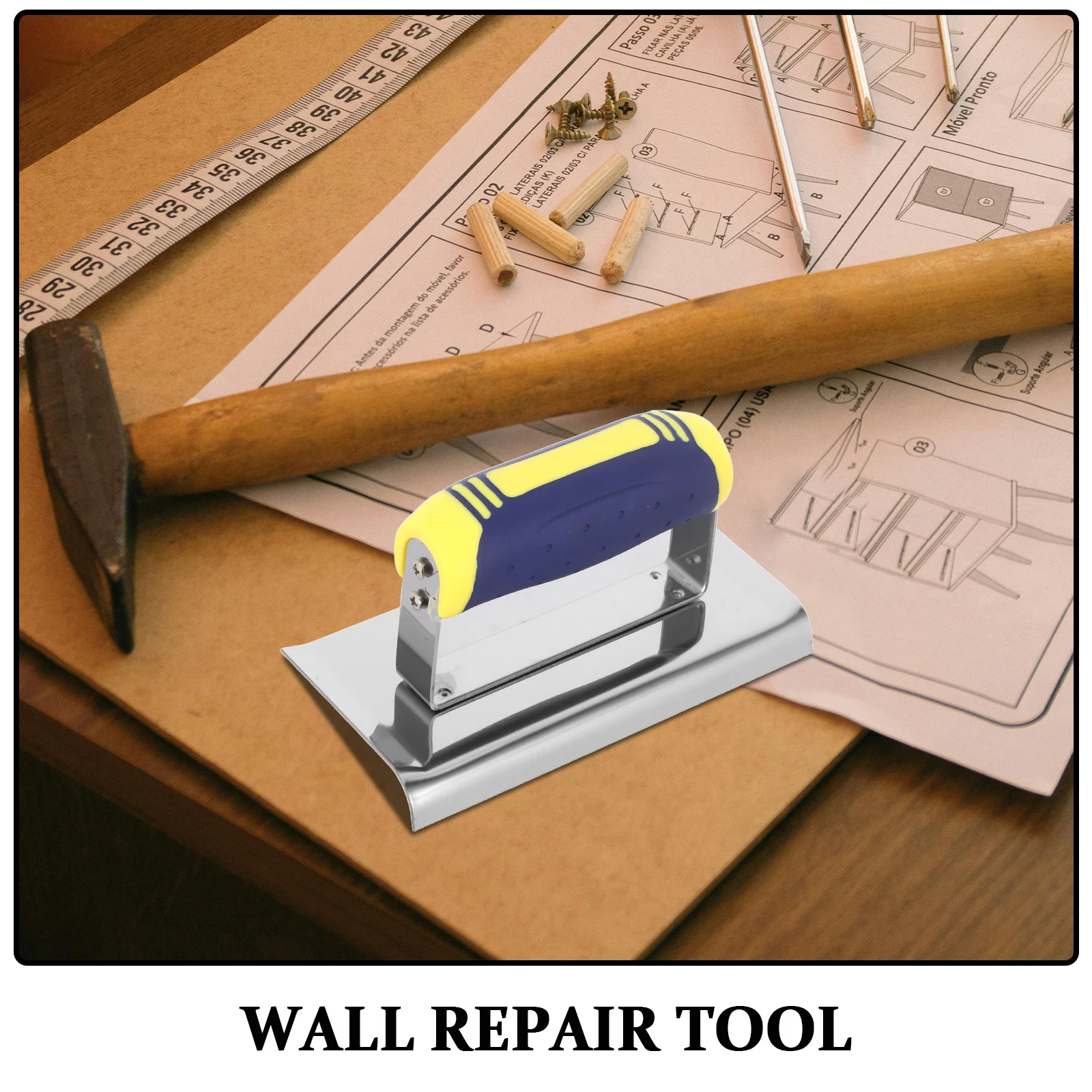أداة إصلاح جدار الزاوية من الفولاذ المقاوم للصدأ - مجرفة يدوية لتشطيب الحوائط الجافة والحلاقة والتجصيص للحواف الناعمة - أدوات خرسانية