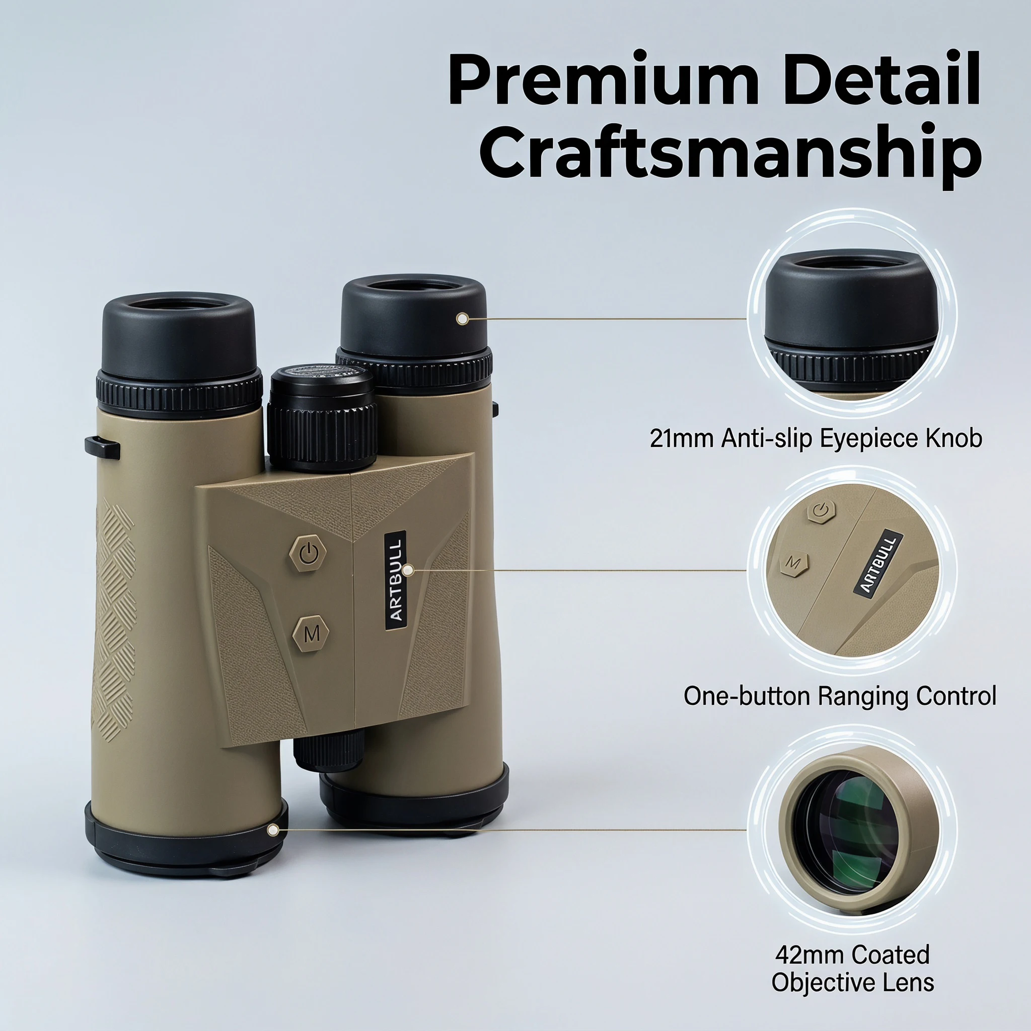 10x42 Hunting Distance Meter Outdoor 10x Magnification 1500m Laser Rangefinder Binoculars