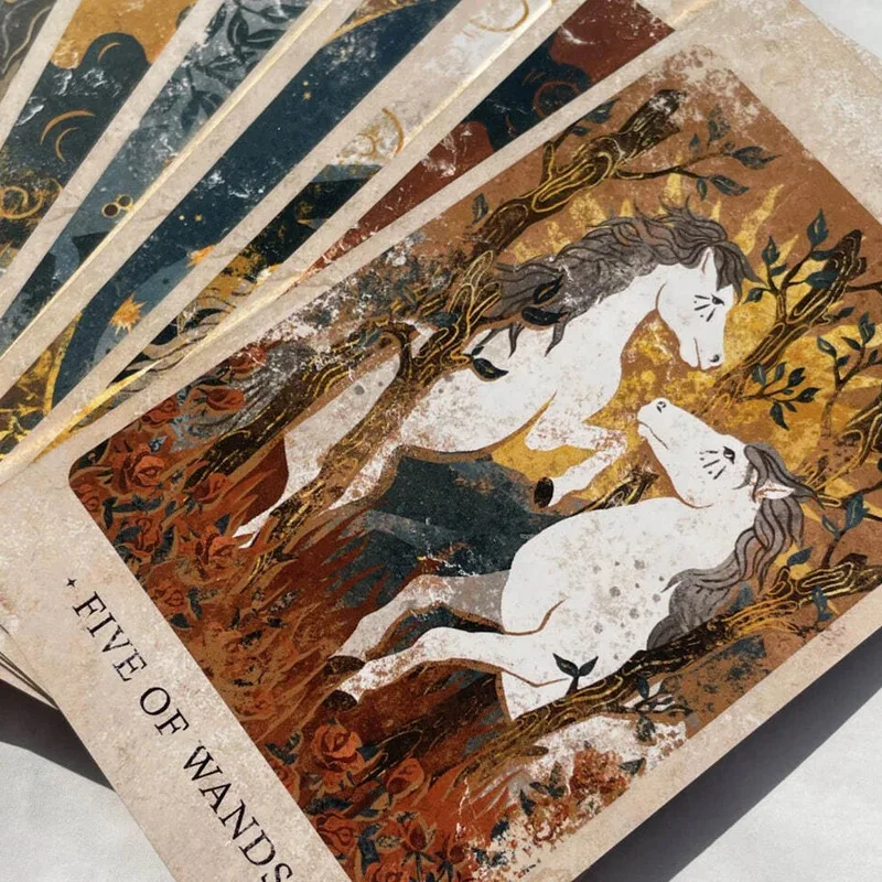 

Solar Kingdom Tarot Deck - 86 Cards Divination Set 12x7cm, Magical Journey & Cosmic Insight, Unique Indie Tarot in Rigid Box