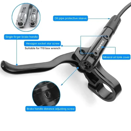 Imagen 2 del producto Freno de Disco Hidráulico para Bicicleta TANKE MT200, Freno MTB BL BR 800/1600mm, Freno de Bicicleta de 2 Pistones, Palanca de Acero de 3 Dedos, Piezas de Mejora para Bicicleta