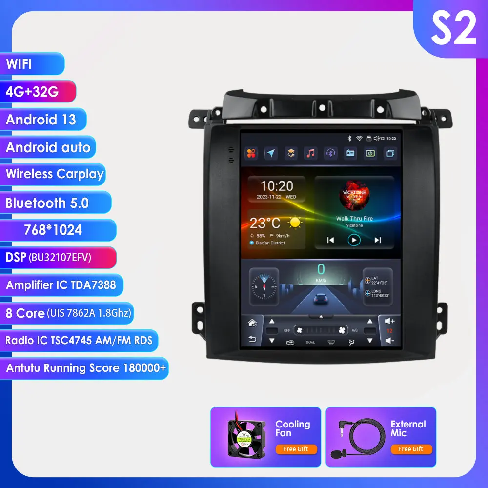 9.7 "Carplay Android 13 Auto Autoradio Voor Kia Sorento BL 2002-2006 Tesla GPS Multimedia Autoradio auto intelligente systemen Stereo