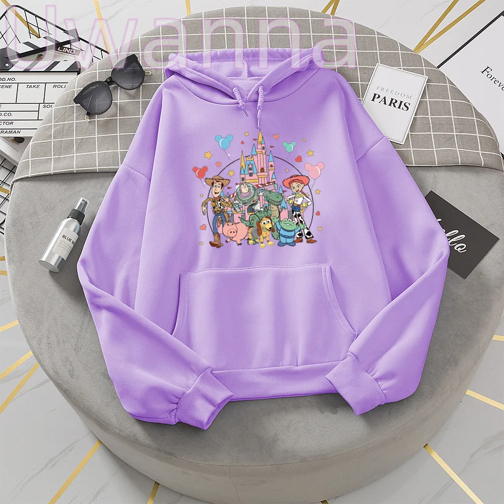 Cute Buzz Hoodies Women Cartoon Toy Story Graphic Hoodie Kawaii Tops Funny Oversized Pullover Sweatshirts Female Clothes