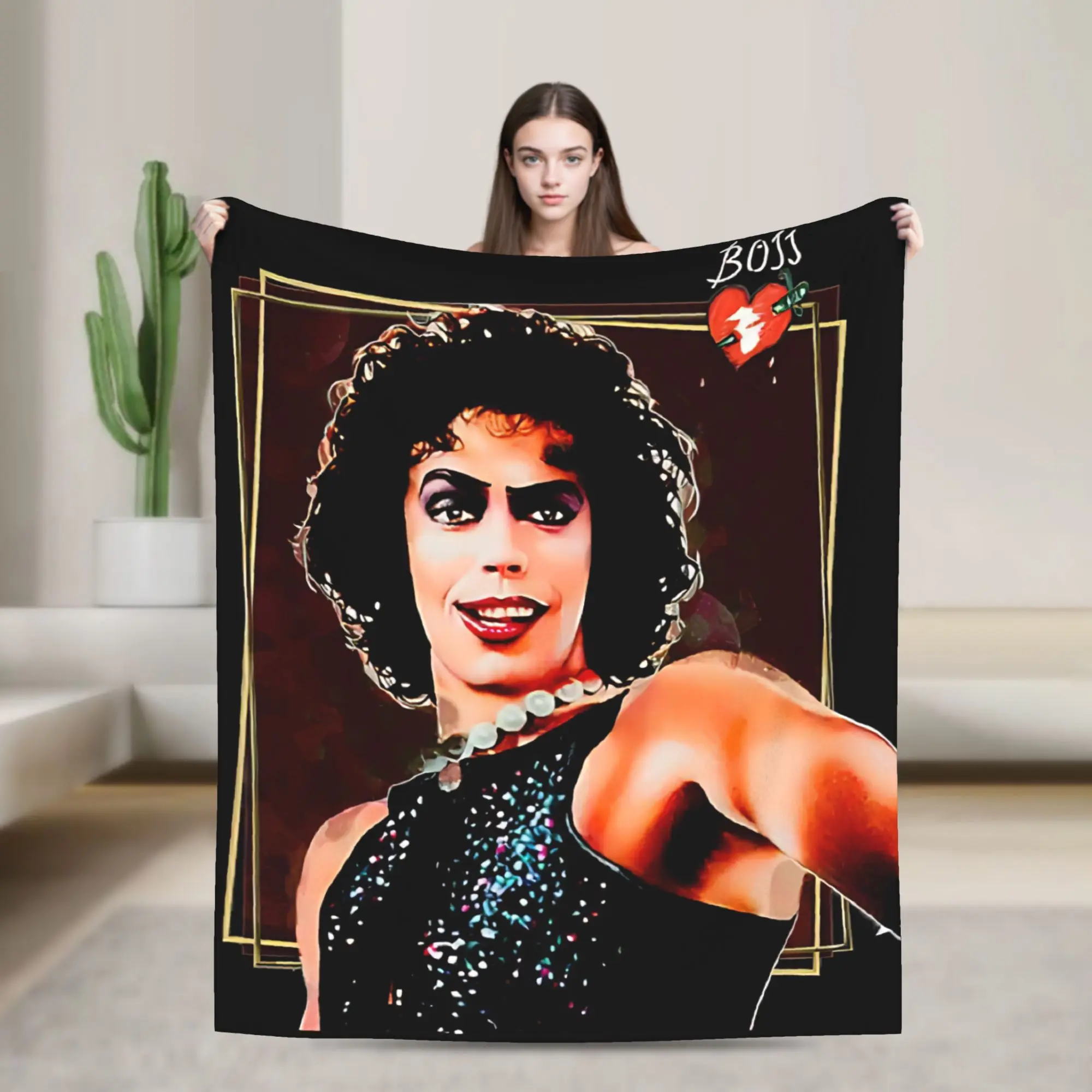 Frank N Furter Horror Movie Blanket The Rocky Horror Picture Show Flannel Awesome Warm Throw Blanket for Coverlet Autumn/Winter