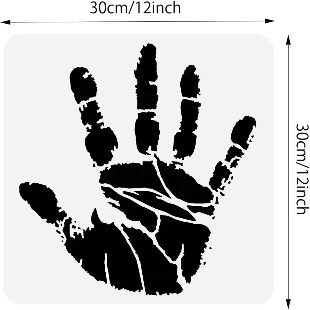 Hand Print Plastic Painting Stencils, Reusable DIY Templates