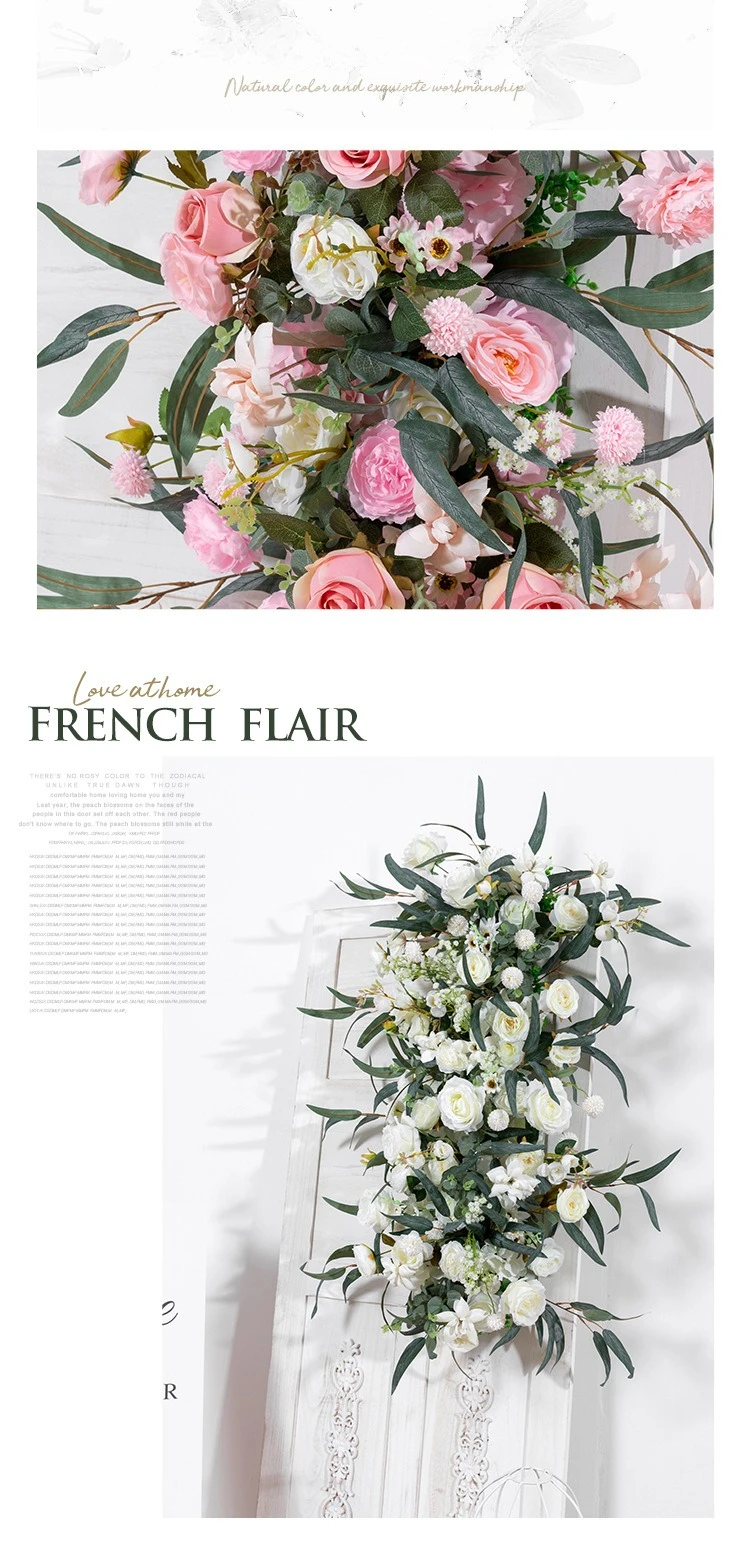 50-200CM Großhandel Künstliche Seidenblumenreihe für Hochzeits-Hintergrund, Bogen, Bühne, Hängende Blumenläufer, Kommerzielle Schaufenster-Dekoration – Detail 2