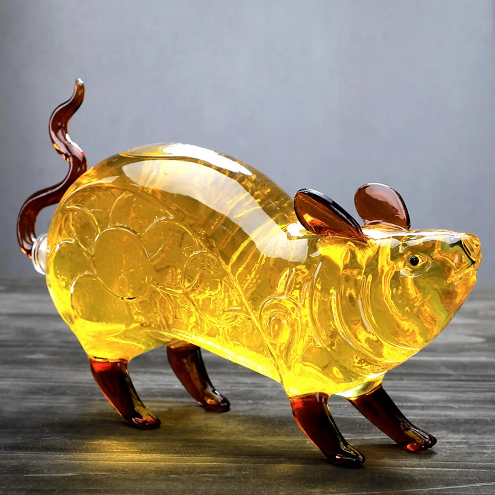 Decanter Glass Mouse Shape Transparent Decoration Animal Liquor Gift