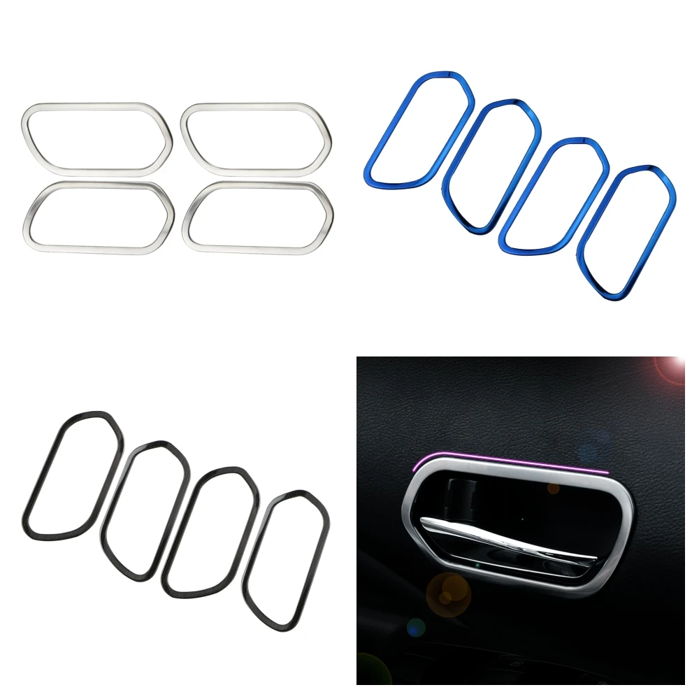 Etiqueta engomada del coche para Nissan Kicks 2017-2023, manija Interior de la puerta, cubierta del anillo del cuenco, embellecedores del Panel del marco, accesorios de acero inoxidable