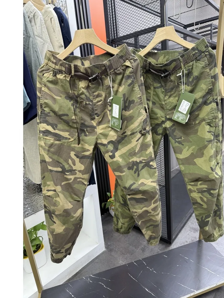

Модные повседневные камуфляжные мужские брюки для активного отдыха, быстросохнущие, в стиле милитари, свободного кроя, молодежные, осенние, новинка, из полиэфирного волокна