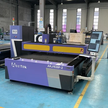 Fiber laser + CO2 laser AKJ1530F-2 two heads acrylic cutting Co2 laser machine steel cutting machine/Fiber laser machine 1530