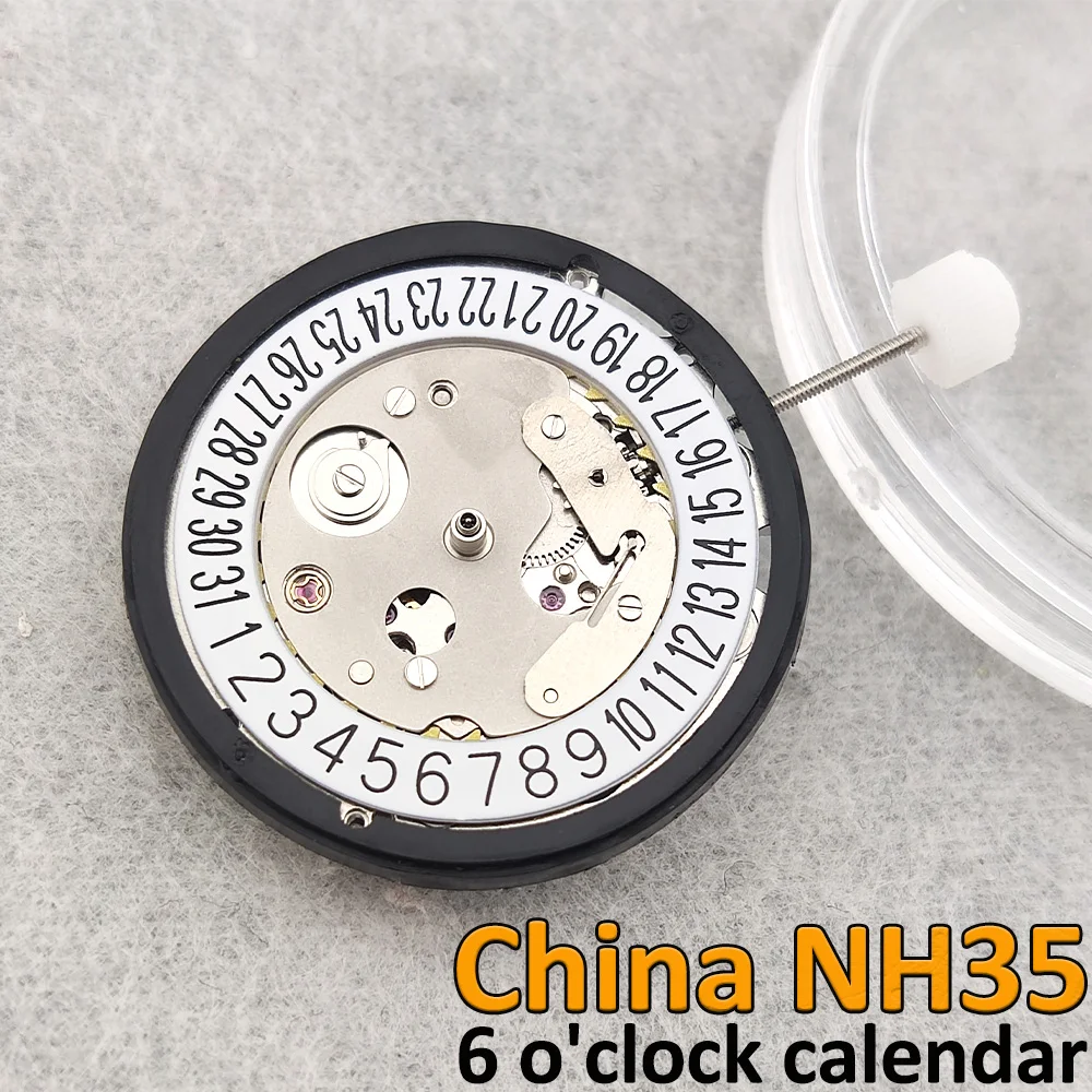 El movimiento NH35 de China de 6 estilos puede reemplazar la fecha del movimiento NH35 de Japón a las 3/6 en punto Calendario mecánico automático de alta precisión