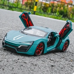 Modelo de coche deportivo de aleación Lykan Hypersport Fenyr, juguete de Metal fundido a presión, coche de carreras, simulación de sonido y luz, regalo para niños, 1:24