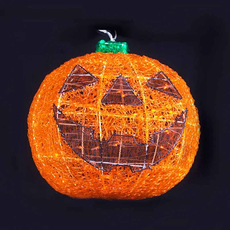 Holiday supplies outdoor house use metal pumpkin led lighting halloween home decor