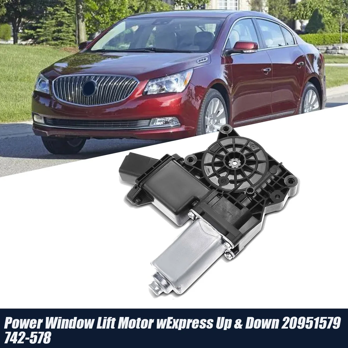 Left Power Window Lift Motor W/Express Up & Down for Buick LaCrosse 2010-2016 20951579 742-578 Window Glass