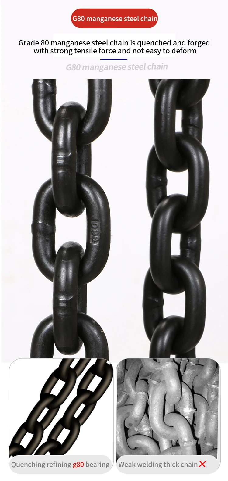 Talha de alavanca manual HSH modelo 1t 2t 3t 6t 9t capacidade de aço G80 gancho de corrente para construção de garagem de armazém