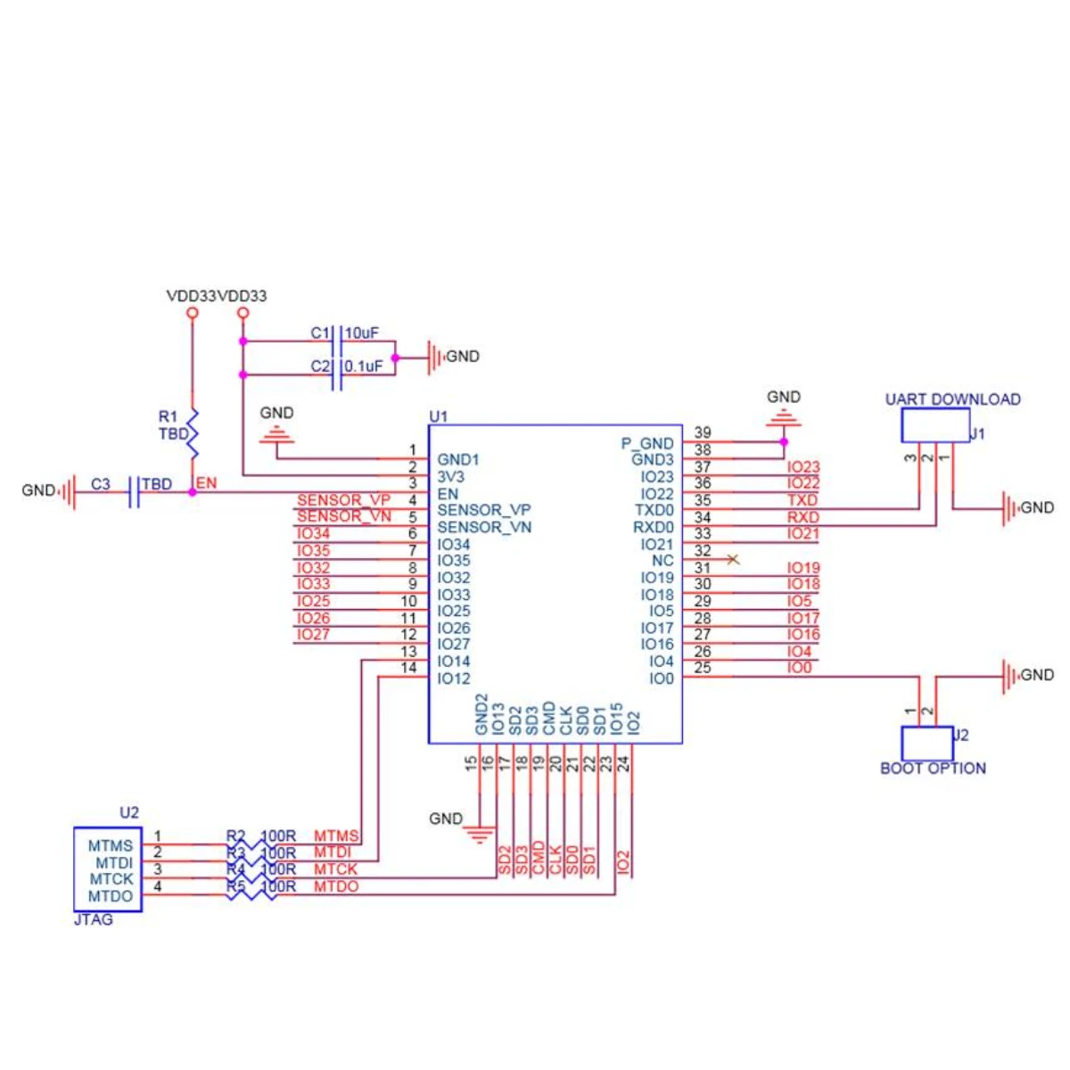 Wireless Transparent Transmission Module ESP-WROOM-32S Serial Wi-Fi Module Wi-Fi&Bluetooth ESP32 Dual-core MCU Compatible 32D/3