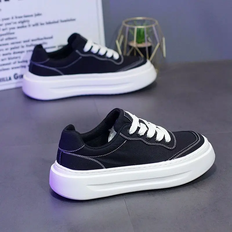 Canvas shoes men's 2026 spring new Korean version thick soled versatile casual sports shoes