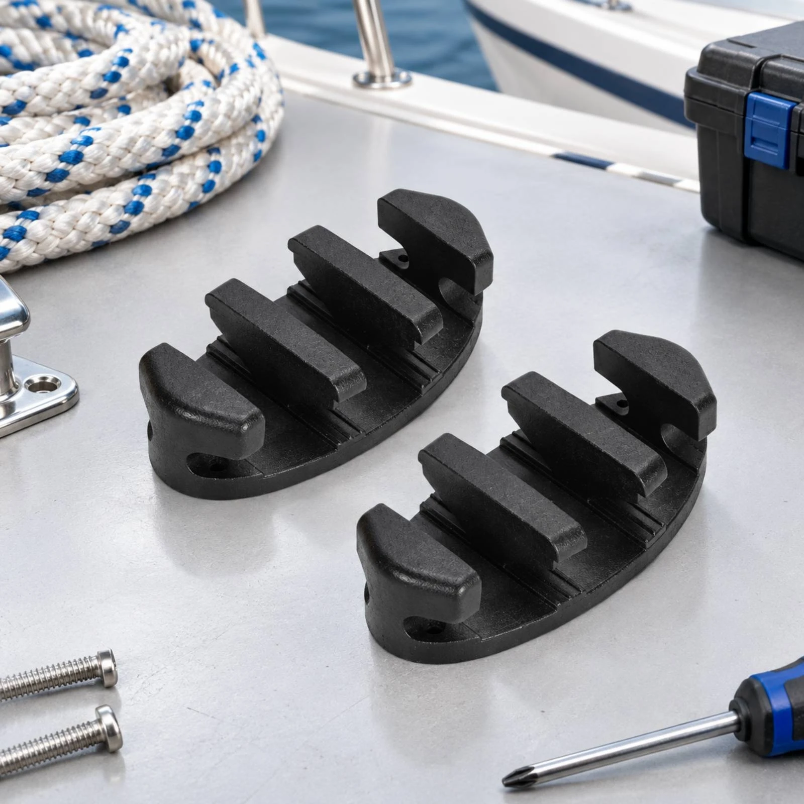 Nylon Marine Rope Clamp Compact Anchor Rope Clamp Cleat Heavy Duty Easy to Maintain for Boating, Kayaking